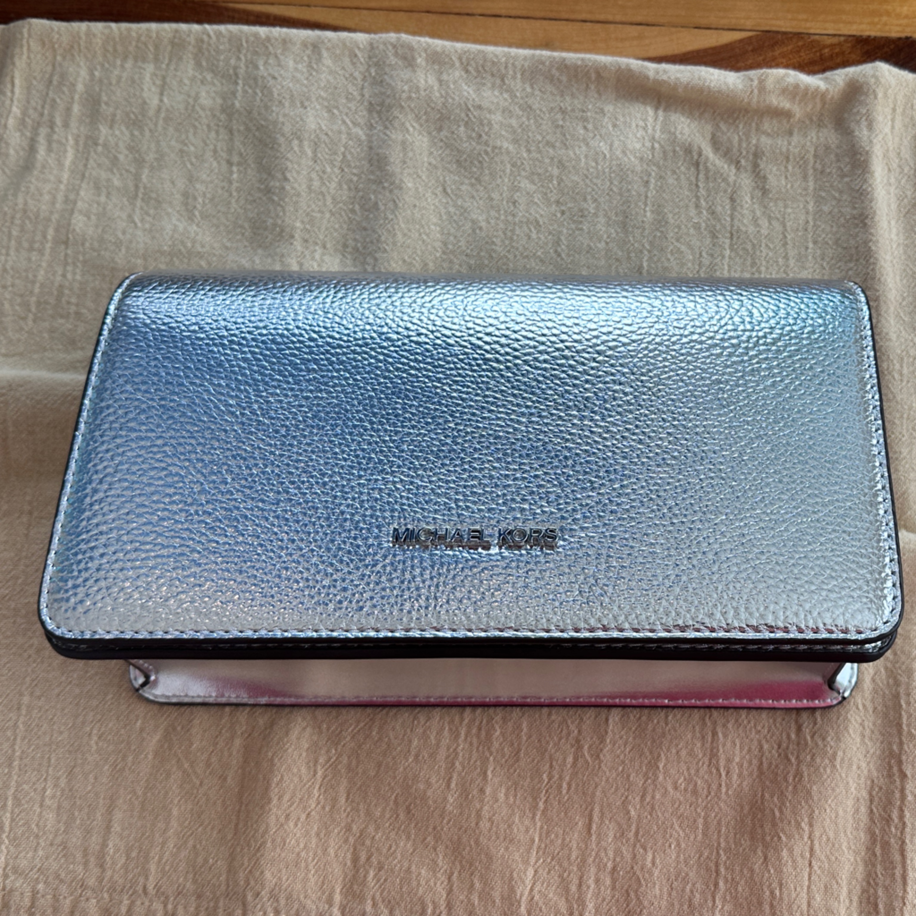 Michael Kors Metallic Silver Crossbody